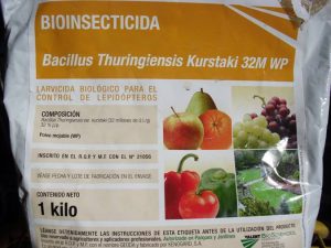 Figura 3: Bioinsecticidas para uso en cultivo ecológico.